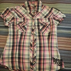 Cute plaid button-down Harley Davidson shirt